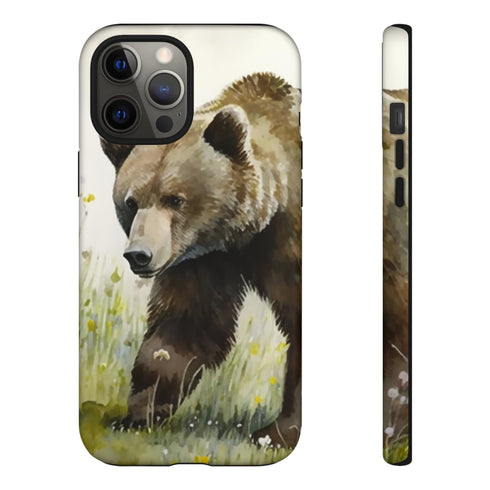 Grizzly Bear in a Field - Impact Resistant Phone Case iPhone 12 Pro Max Matte